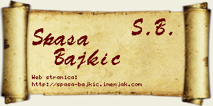Spasa Bajkić vizit kartica